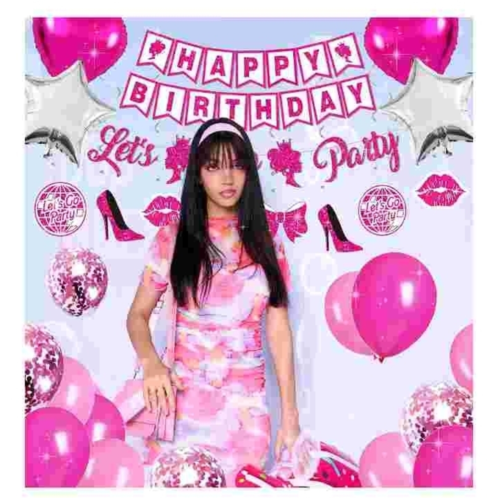 Pink Birthday Party Decoration Set NIB - Picture 3 of 6